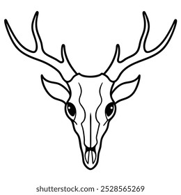  This hand-drawn vintage deer skull vector illustration offers intricate detail and rustic appeal. Ideal for tattoo designs, decor, or nature-inspired digital projects.