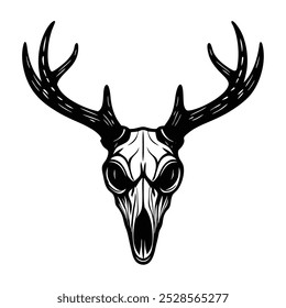  This hand-drawn vintage deer skull vector illustration offers intricate detail and rustic appeal. Ideal for tattoo designs, decor, or nature-inspired digital projects.