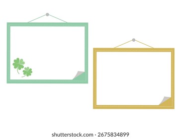 This hanging message board has ample copy space for any message, from a title to a long piece of text.