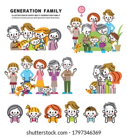 This is a happy family illustration collection.