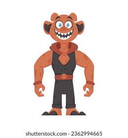This is a happy and fun orange creature. Cartoon style.