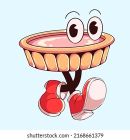 This is The Happy Pie Walking Illustration, download this artwork and choose the enhanced license for more usability