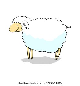 This  happy sheep is ready to make your design warm and funny.