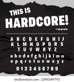 
Esto es hardcore un estilo de fuente de tipografía ruda color sólido para el logotipo y el titular 