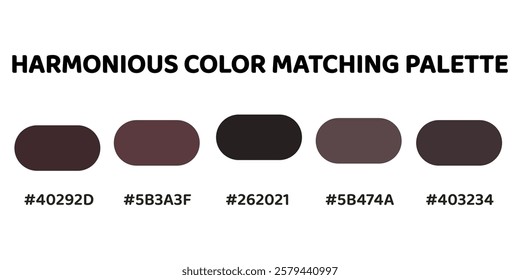 This harmonious color palette features deep. Perfect for luxury branding, fashion, or high-impact visuals. burgundy, charcoal, purples. 126.