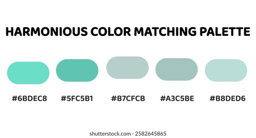 This harmonious color palette features soft, pale cyan tones for a serene and refreshing aesthetic. light aqua, muted teal, greyish cyan, soft mint, pale turquoise. Enhance the tranquil. 174.