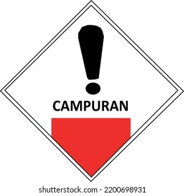 This hazardous waste symbol image is a vector graphic design created following the Indonesian government regulations. This image describes the characteristics of the mixture