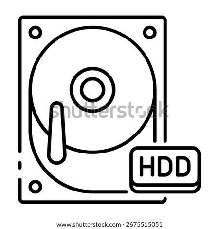 This HDD icon is suitable for Computer Component.
