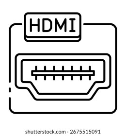 This HDMI port icon is suitable for Computer Component.