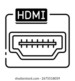 This HDMI port icon is suitable for Computer Component.