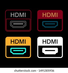 This HDMI Symbol Connector Looks Good With A Blend Of Colors That Matches The Black Background.