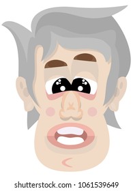 This is a head of a crazy professor. Made as a clip art cartoon.