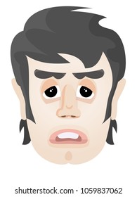 This is a head of a handsome man. Made as a clipart cartoon.