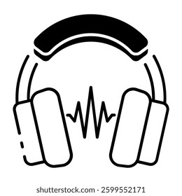 This Headphones icon is suitable for Audio, Music, etc