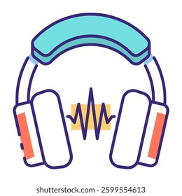 This Headphones icon is suitable for Audio, Music, etc