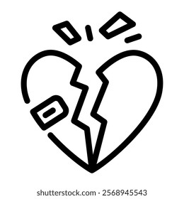 This Heart broken icon is suitable for Valentine, Wedding, Romance, etc.