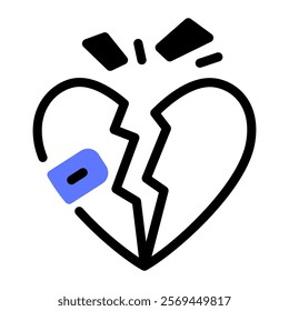 This Heart broken icon is suitable for Valentine, Wedding, Romance, etc.