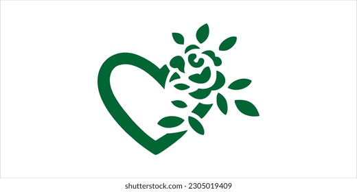 This is heart logo  with forest green colour