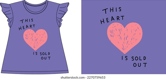 this heart is sold out Graphic design vector