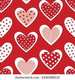 This heart-filled seamless pattern background is perfect for Valentine’s Day, romantic designs, and themed decor. Add a playful touch of love to any project with this charming vector.
