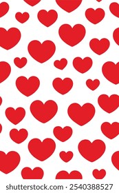 This heart-filled seamless pattern background is perfect for Valentine’s Day, romantic designs, and themed decor. Add a playful touch of love to any project with this charming vector.