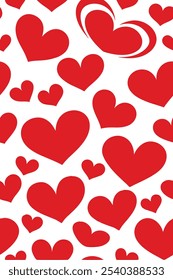 This heart-filled seamless pattern background is perfect for Valentine’s Day, romantic designs, and themed decor. Add a playful touch of love to any project with this charming vector.