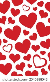 This heart-filled seamless pattern background is perfect for Valentine’s Day, romantic designs, and themed decor. Add a playful touch of love to any project with this charming vector.