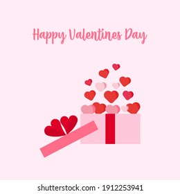 This is a hearts in a box on pink background. Valentine's card.
