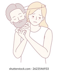 This heartwarming illustration beautifully captures the deep care and emotional bond shared between two characters