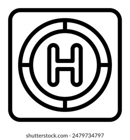 This Helipad icon is suitable for airport, aviation, transportation, etc.