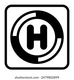 This Helipad icon is suitable for airport, aviation, transportation, etc.