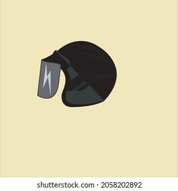 Este vector de casco es blanco y negro con un diseño natural y es adecuado para cualquier motocicleta