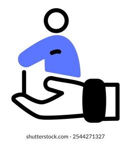 This Help the elder icon is suitable for volunteer, humanitarian and help people, etc.