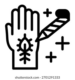 Este icono de Henna pintado a mano es adecuado para la cultura de la India.