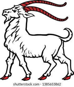 This is the heraldic representation of a goat. In heraldry, goat represents practical knowledge and wisdom.