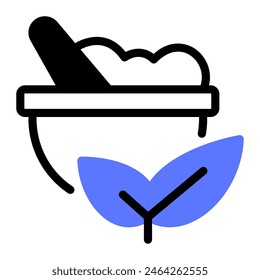 Este icono de tratamiento de hierbas es adecuado para el consumo respetuoso del medio ambiente, ecología y energía renovable
