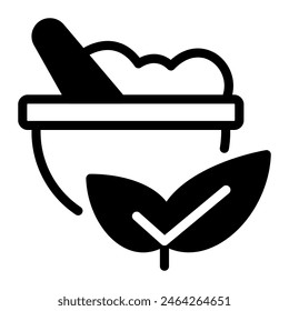 Este icono de tratamiento de hierbas es adecuado para el consumo respetuoso del medio ambiente, ecología y energía renovable