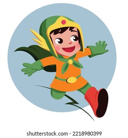 this is a  Hero Kids Carton Icon Template 