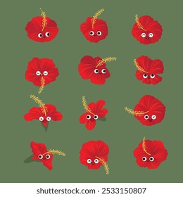 This is a hibiscus cartoon character