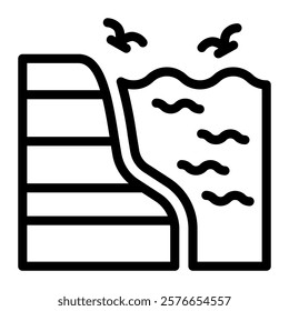 This High tide icon is suitable for weather, season, meteorology, etc.