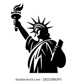 This high-contrast vector illustration features a powerful black silhouette of the Statue of Liberty holding her iconic flaming torch and tablet. Designed with sharp, clean lines, this patriotic graphic perfectly captures the spirit of American freedom, making it an excellent choice for 4th of July decorations, political campaigns, New York tourism branding, or historic education materials. The scalable design is optimized for digital media, print merchandise, t-shirt designs, and precision vinyl cutting machine templates.#StatueOfLiberty #LadyLiberty #PatrioticVector #AmericanFreedom #NewYorkLandmark #SVGCutFile #4thOfJuly #IndependenceDayArt #SilhouetteGraphic #ClipartPack