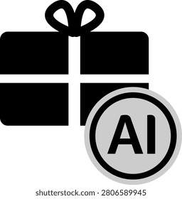 This high-quality AI vector icon represents a modern digital gift box concept, perfect for software interfaces, loyalty programs, or reward systems. The clean and minimalist design ensures seamless integration into mobile applications or web platforms. As a professional vector asset, it is fully scalable for any user interface project requiring a clear, symbolic representation of digital rewards or personalized electronic presents. This AI vector graphic is optimized for design clarity.