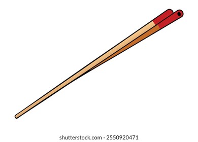 This high-quality chopstick vector illustration features sleek line art, perfect for logos, icons, and various design projects. The minimalistic silhouette style makes it versatile for use