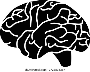 This high-quality digital asset features a detailed black silhouette of the human brain, capturing the intricate folds and structure of the cerebral cortex. Designed for professional use in the healthcare, educational, and psychology sectors, this scalable graphic represents themes of intelligence, cognitive function, and mental wellness. The minimalist aesthetic ensures high visibility and immediate recognition as a universal symbol for the mind. This digital file is perfectly optimized for precision cutting machines like Cricut and Silhouette, allowing for the creation of unique lab decor, personalized gifts for medical students, and custom apparel for neuroscience events. Conceptually, the imagery symbolizes innovation, logical thought, and the complexities of human consciousness. It serves as a versatile resource for creating clinic logos, academic workshop flyers, and digital icons for wellness applications. The master craftsmanship of the vector paths ensures that every fold remains sharp and clear even when enlarged for large-format murals or reduced for small mobile symbols, providing a professional and impactful visual for any project related to brain health and scientific research. It is a vital tool for those seeking to communicate complex biological concepts with a clean and modern artistic finish suitable for both commercial and personal endeavors.