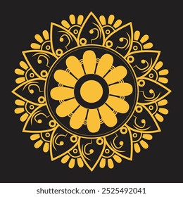 Este design de mandala de alta qualidade apresenta um padrão intrincado e detalhado, perfeito para uma variedade de projetos criativos. As formas geométricas e design simétrico fazem dele uma bela peça de decoração