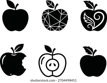 ¡Son siluetas de manzanas estilizadas de alta calidad!