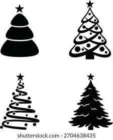 ¡Son siluetas de alta calidad de árboles de Navidad estilizados!