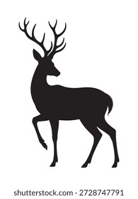 Este Vector de silueta de ciervo de alta calidad captura el perfil potente y elegante de un pavo del bosque. Con una estética limpia y minimalista con detalles de cornamenta intrincados, este gráfico versátil es perfecto para logotipos, diseños con temática de caza, decoración de bosques y proyectos de corte de vinilo. La forma negra sólida garantiza una escala nítida tanto para uso digital como para impresiones físicas como camisetas o plantillas