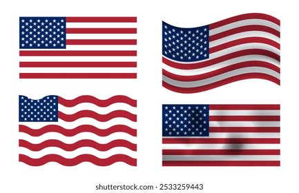 Esta Imagen de bandera de Estados Unidos de alta calidad muestra el audaz diseño rojo, blanco y azul, perfecto para su uso en proyectos patrióticos, materiales de marketing, Sitios web y aplicaciones digitales. 