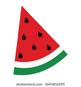 This high-quality vector illustration features a fresh and appetizing watermelon, perfectly capturing the essence of summer. The artwork includes a whole watermelon with a rich green rind, detailed 
